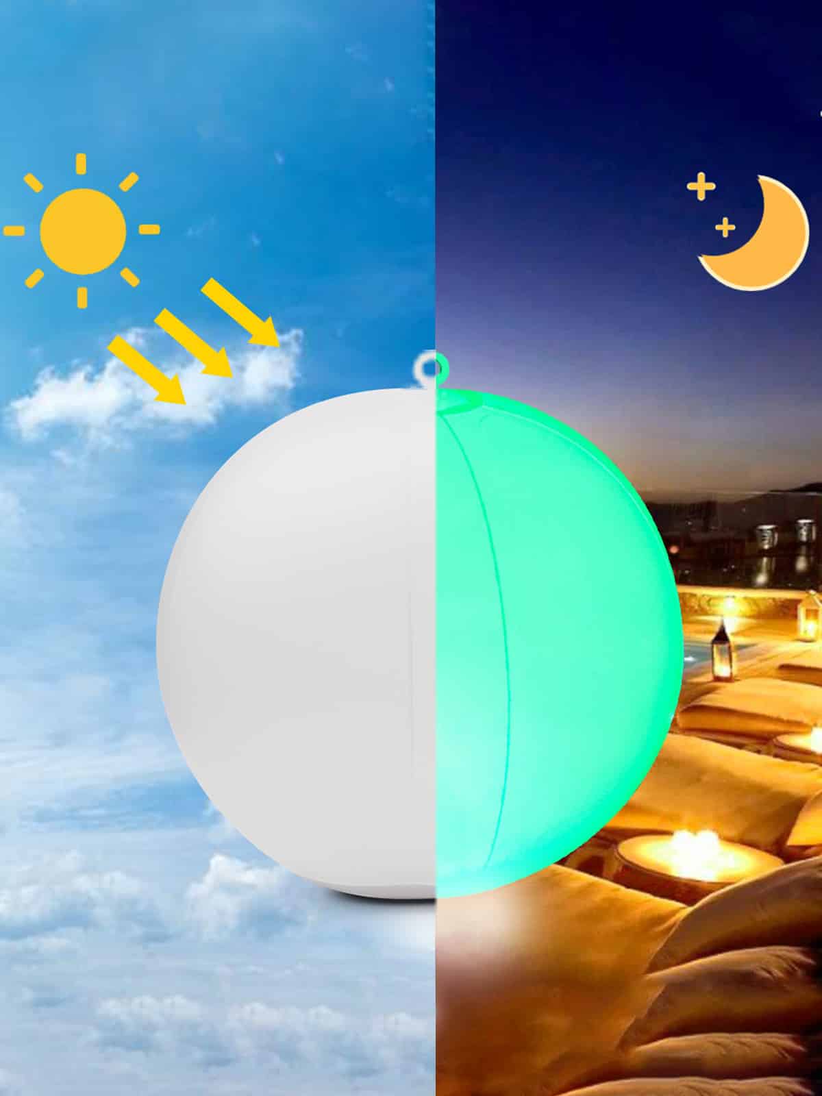 luzes solares da piscina que flutuam